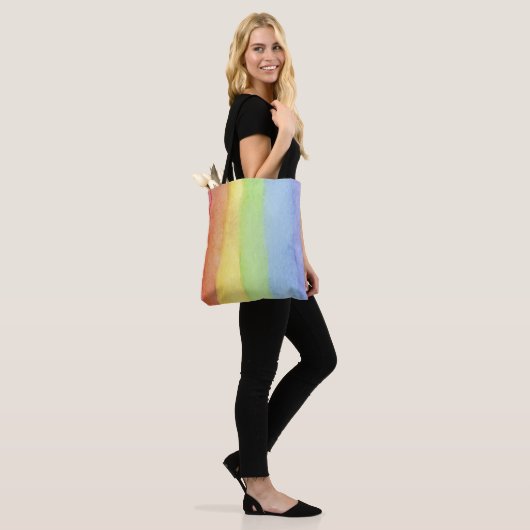 Minimalistische effen pastelkleuren tote bag (Op model)