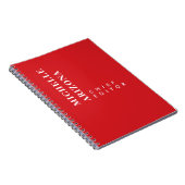 Minimalistische effen rode en witte professionele  notitieboek (Rechterzijde)