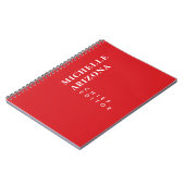 Minimalistische effen rode en witte professionele  notitieboek (Linkerzijde)