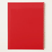 Minimalistische effen rode en witte professionele  planner (Achterkant)