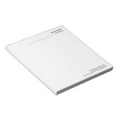 Minimalistische effen rode witte moderne notitieblok (Schuin)