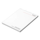 Minimalistische effen rode witte moderne notitieblok (Linkerzijde)