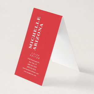 Minimalistische effen rode & witte professionele m visitekaartje