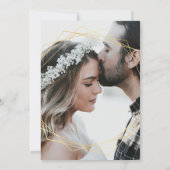 Minimalistische effen roos zwart wit goud foto save the date (Achterkant)