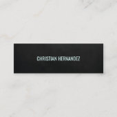 Minimalistische effen textuur zwart blauw consulta mini visitekaartje (Voorkant)