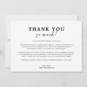 Minimalistische effen witte foto bruiloft bedankkaart (Achterkant)