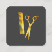 Minimalistische effen witte met schuingeschreven t vierkante visitekaartje (Achterkant)