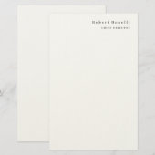 Minimalistische effen witte moderne  briefpapier (Voorkant / Achterkant)