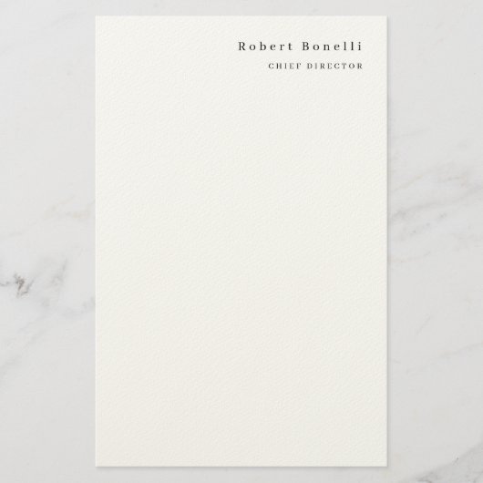 Minimalistische effen witte moderne  briefpapier (Voorkant)