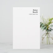 Minimalistische effen witte moderne briefpapier (Staand voorkant)
