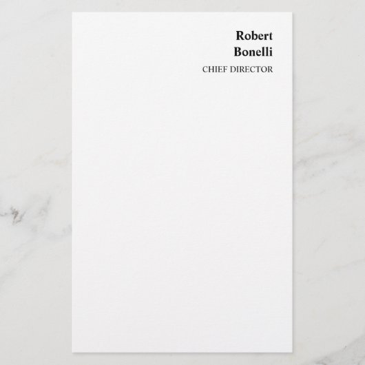 Minimalistische effen witte moderne briefpapier (Voorkant)