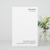 Minimalistische effen witte moderne stijl briefpapier (Staand voorkant)