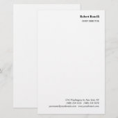 Minimalistische effen witte moderne stijl briefpapier (Voorkant / Achterkant)