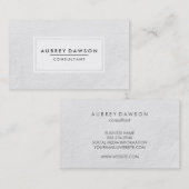 Minimalistische effen witte textuur met Lijst Visitekaartje (Voorkant / Achterkant)