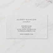 Minimalistische effen witte textuur met Lijst Visitekaartje (Achterkant)