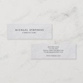 Minimalistische effen witte textuur mini visitekaartje (Voorkant / Achterkant)