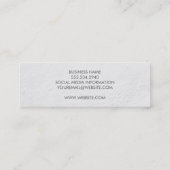 Minimalistische effen witte textuur mini visitekaartje (Achterkant)