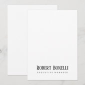 Minimalistische effen zwart-wit moderne effen kaar (Voorkant / Achterkant)