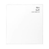 Minimalistische effen zwart-wit moderne stijl notitieblok (Voorkant)