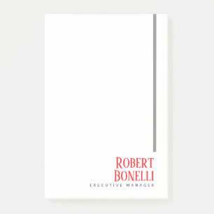 Minimalistische effen zwarte rode en witte moderne post-it® notes
