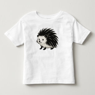 Minimalistische egel – Black Ink Animal Design op Kinder Shirts