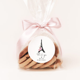 Minimalistische Eiffeltoren Parijs thema bruidsdou Ronde Sticker