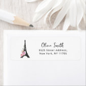 Minimalistische Eiffeltoren Parijs thema retouradr Etiket (Insitu)