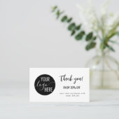 Minimalistische eigen Logo Bedankt Korting Kaart (Staand voorkant)