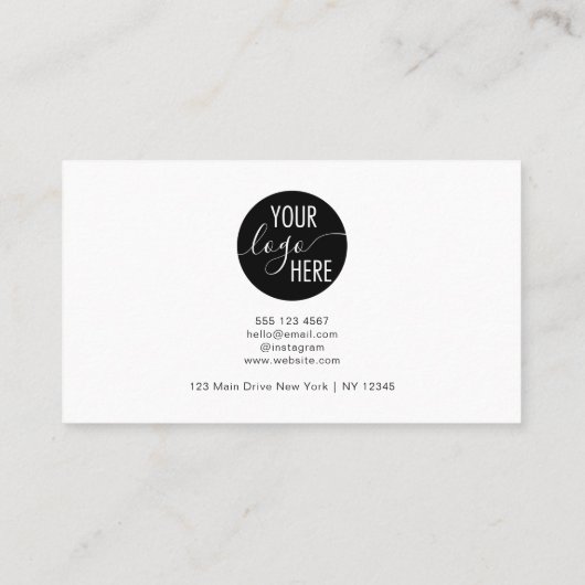 Minimalistische eigen Logo Bedankt Korting Kaart (Achterkant)