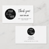 Minimalistische eigen Logo Bedankt Korting Kaart (Voorkant / Achterkant)