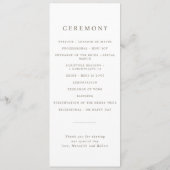Minimalistische Eikels & Denneappel Herfst Bruilof Programmakaart (Achterkant)