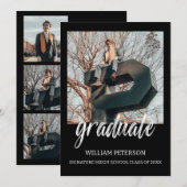 Minimalistische eindefoto afstudeeraankondiging kaart (Voorkant / Achterkant)