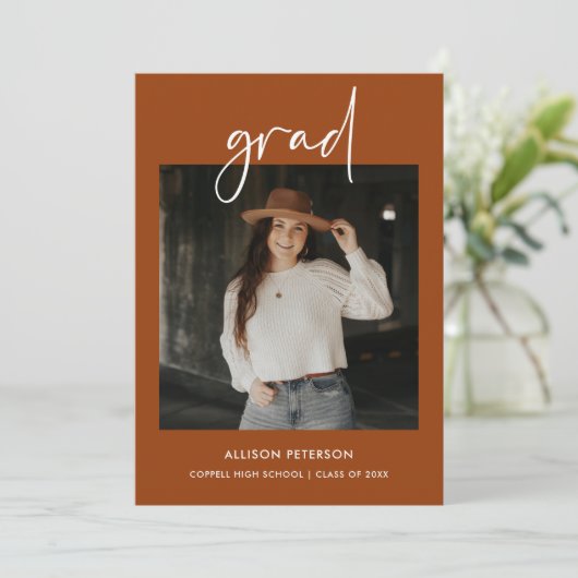 Minimalistische eindexamenfeestfoto kaart (Staand voorkant)