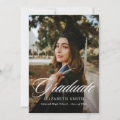 Minimalistische eindexamenfoto aankondigingen met  (Voorkant)