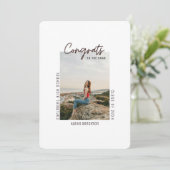 Minimalistische einpersoons afstudeeraankondiging kaart (Staand voorkant)