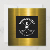 Minimalistische Elegant Aangepaste Golf Monogram O Kaart (Voorkant)