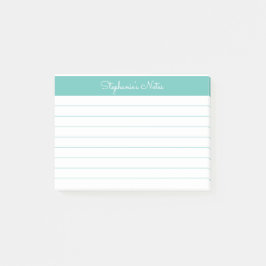 Minimalistische Elegant Aqua Lined Personalized Post-it® Notes