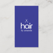 Minimalistische Elegant Blauw Wit Vetgedrukte Scha Visitekaartje (Voorkant)