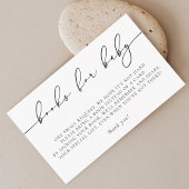Minimalistische Elegant Calligraphy Baby shower Bo Informatiekaartje