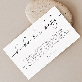 Minimalistische Elegant Calligraphy Baby shower Bo Informatiekaartje