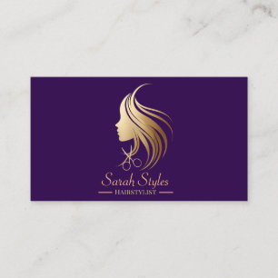 Minimalistische Elegant Dark Gold Haarstylist Visitekaartje