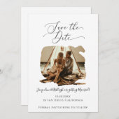 Minimalistische Elegant de Foto van het Lijst van  Save The Date (Voorkant / Achterkant)