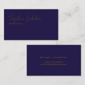 Minimalistische Elegant Dunne Handtekening Donkerb Visitekaartje (Voorkant / Achterkant)