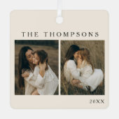 Minimalistische Elegant Eenvoudige 4 Foto Eenvoudi Metalen Ornament (Voorkant)