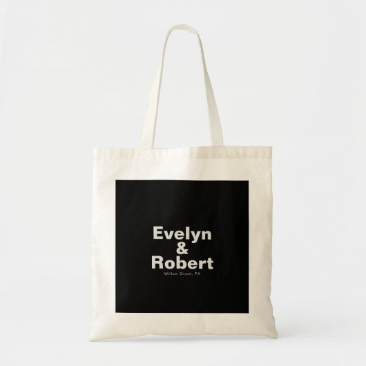 Minimalistische Elegant Formal Black Wedding Canva Tote Bag (Voorkant)