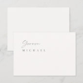 Minimalistische Elegant Ivoor Wedding Message Kaar Kaart (Voorkant / Achterkant)