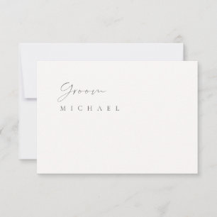 Minimalistische Elegant Ivoor Wedding Message Kaar Kaart