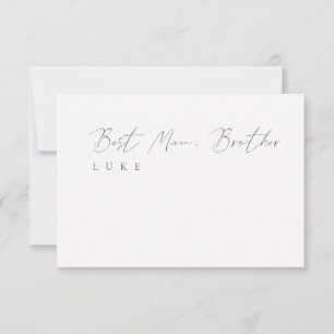 Minimalistische Elegant Ivoor Wedding Message Kaar Kaart