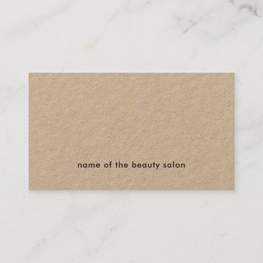 Minimalistische Elegant Kraft Papier Schaar Haarst Visitekaartje (Achterkant)