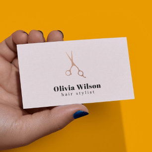 Minimalistische Elegant Licht Roos Gouden Schaar H Visitekaartje